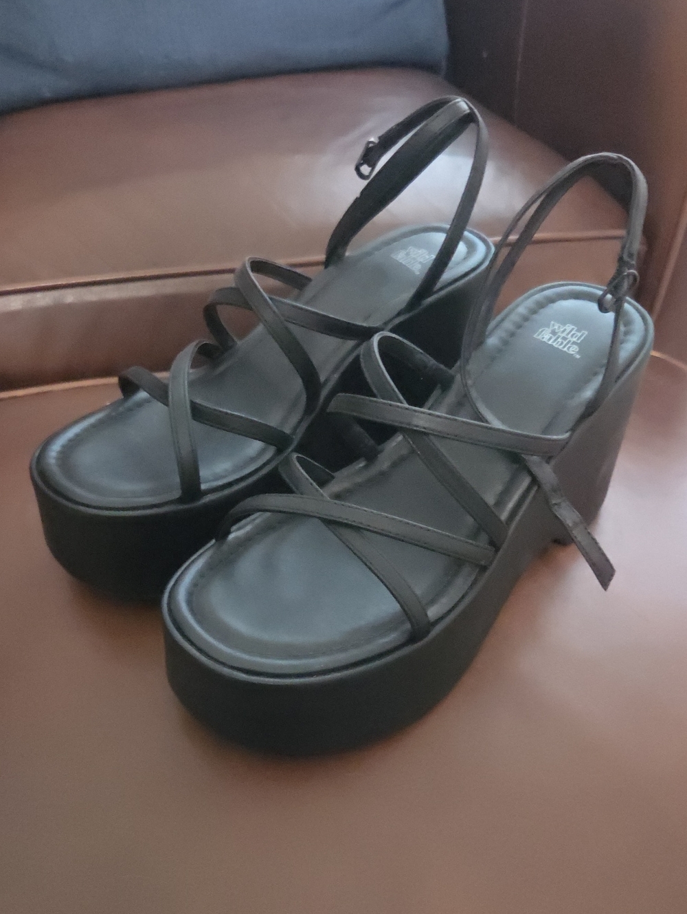 wild fable Black Strappy Platform Sandals